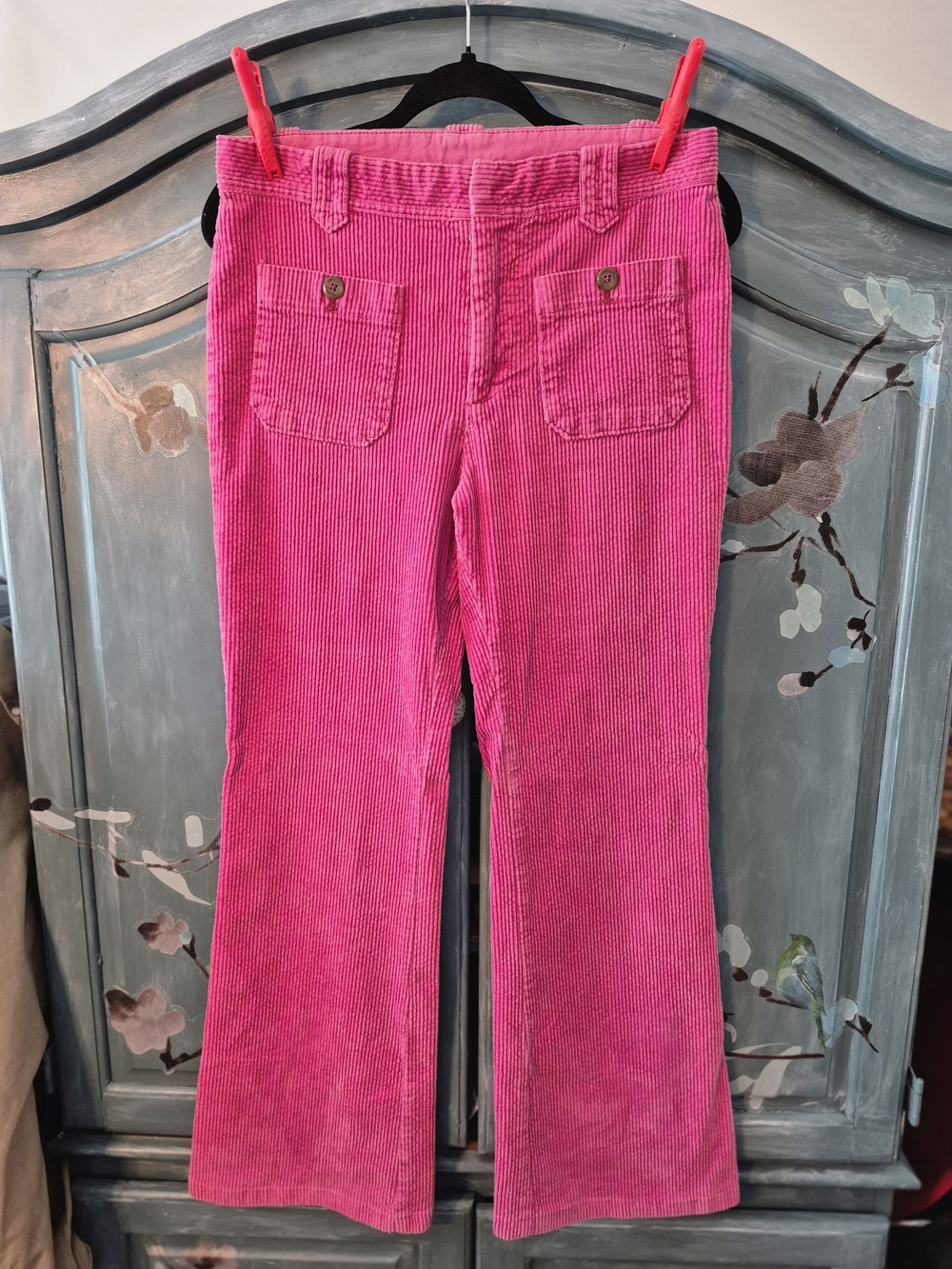 Free People Womens Hot Pink Corduroy Flare Pants